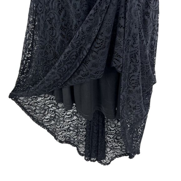 H R Homrain Women 3X Black Lace High Low Sleeveless Midi Dress Whimsigoth Witchy - Picture 7 of 16